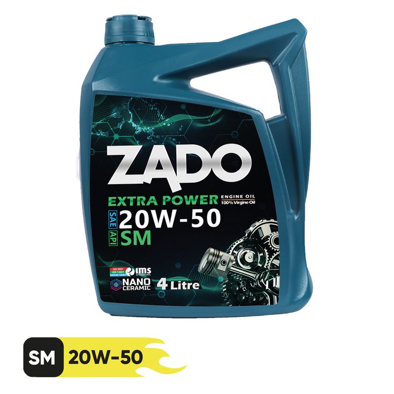 روغن موتور خودرو زادو مدل 20w50 sm 16000 extera power حجم 4 لیتر